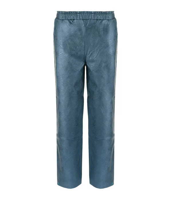 mode MAEVY MOUVEMENT LIBRE Pantalon Cuir Vegan Océan 1