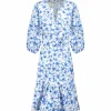 en vente Tara Jarmon Robe Courte Rosabetta Coton Bleu 16