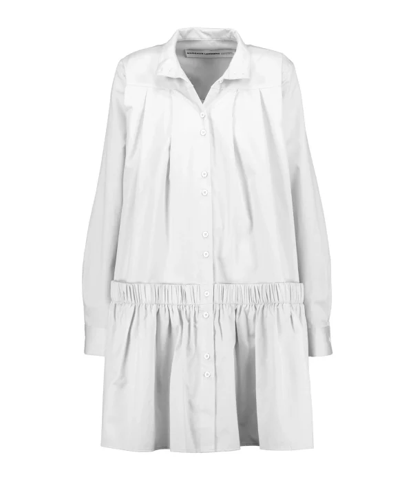 MARGAUX LONNBERG Robe Courte Arden Popeline De Coton Blanc en promotion 1