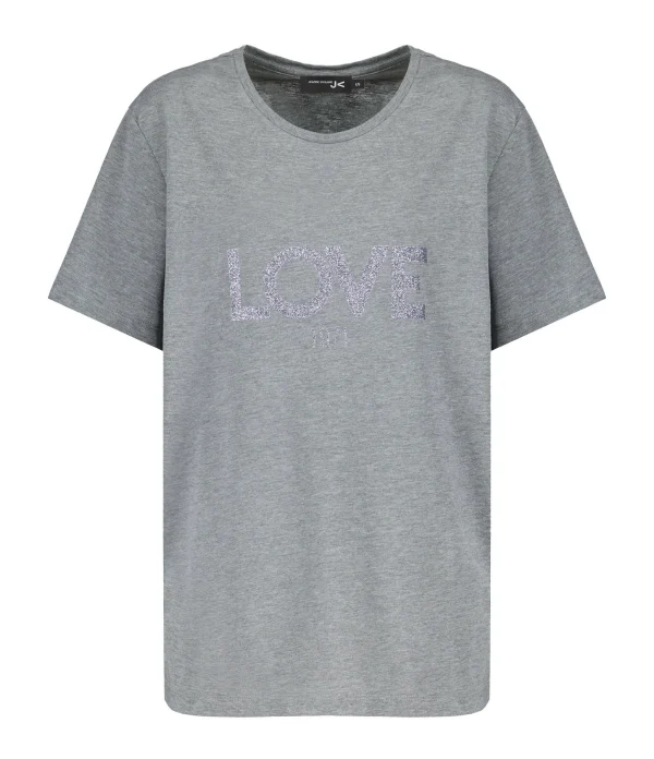 JEANNE VOULAND Tee-shirt Ben Love 1971 Glitter Gun Métal Gris en vente 1