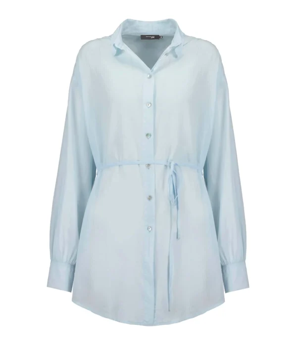 Retour gratuit en magasin. JEANNE VOULAND Chemise Tunique Jinko Coton Bleu 1