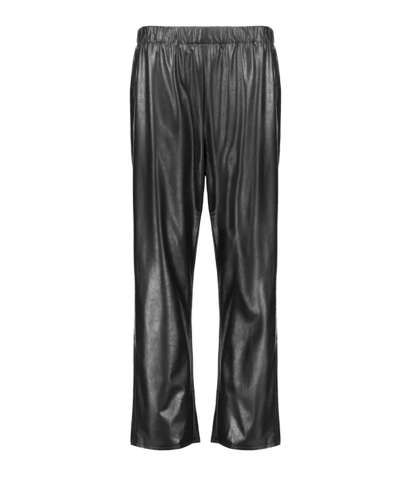 marques pas cher MM6 Maison Margiela Pantalon Cuir Noir 1