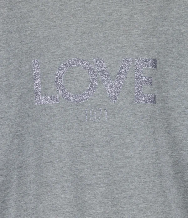 JEANNE VOULAND Tee-shirt Ben Love 1971 Glitter Gun Métal Gris en vente 3