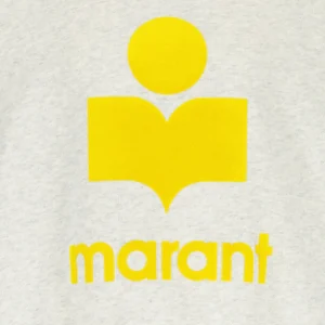 MARANT ÉTOILE Sweatshirt Moby Coton Écru Jaune grande promotion 9