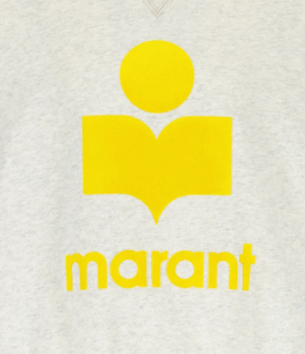 MARANT ÉTOILE Sweatshirt Moby Coton Écru Jaune grande promotion 3