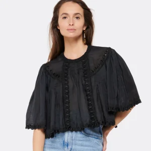 Isabel Marant Top Ogalice Ramie Noir france 9