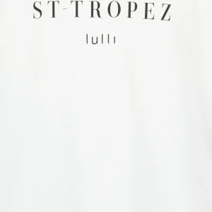 Meilleur Prix Garanti Tee-shirt Lulli St-Tropez Col Rond Coton Bio Blanc, Collaboration Jeanne Vouland X Lulli 9