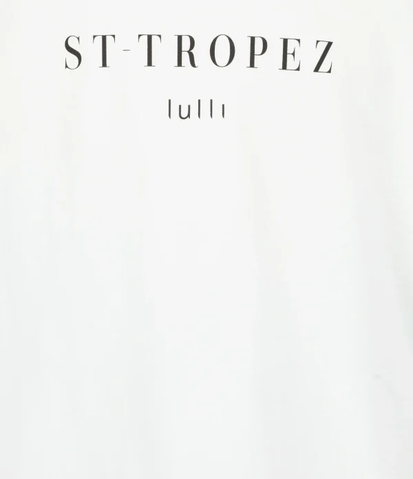 Meilleur Prix Garanti Tee-shirt Lulli St-Tropez Col Rond Coton Bio Blanc, Collaboration Jeanne Vouland X Lulli 3