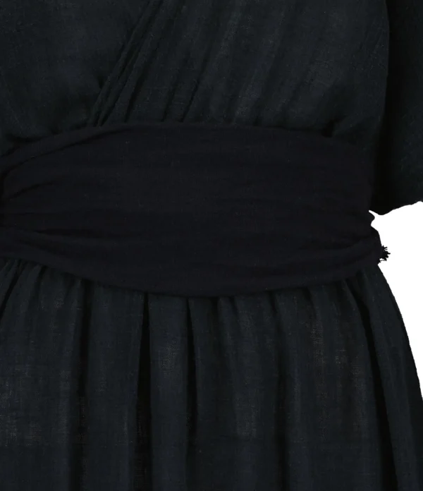 meilleure qualité MAISON SAINT JULIEN Robe Empire Longue Coton Noir 3