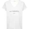 Tee-shirt Lulli St-Tropez Col V Coton Bio Blanc, Collaboration Jeanne Vouland X Lulli acheter en ligne 14