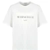 a Prix Discount Tee-shirt Lulli Marseille Col Rond Coton Bio Blanc, Collaboration Jeanne Vouland X Lulli 19