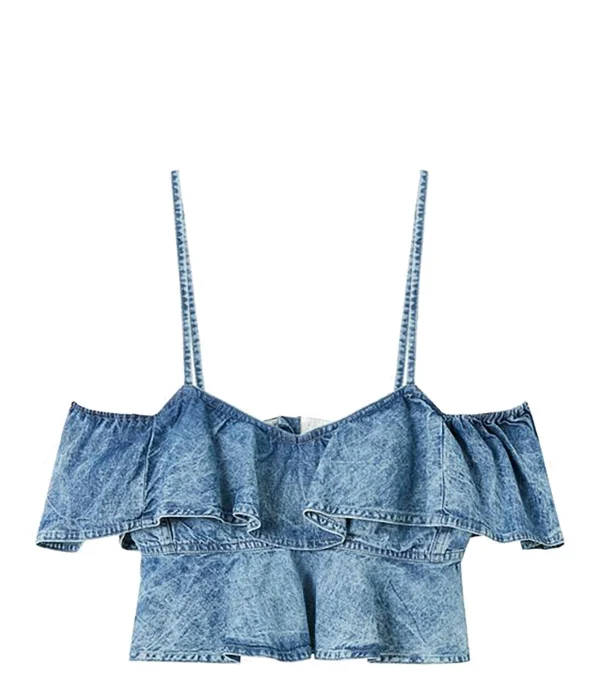 MARANT ÉTOILE Top Voloteo Coton Bleu site pas cher 1