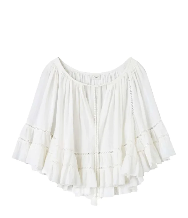 MARANT ÉTOILE Top Liam Coton Blanc boutiqued pas cher 1