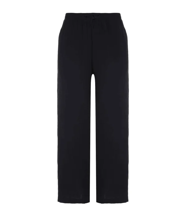 JEANNE VOULAND Pantalon Hory Gaze De Coton Noir à prix d'occasion 1