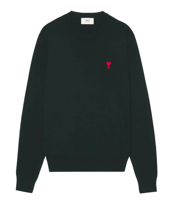 qualité d’originales AMI Paris Pull Ami De Cœur Laine Noir 1