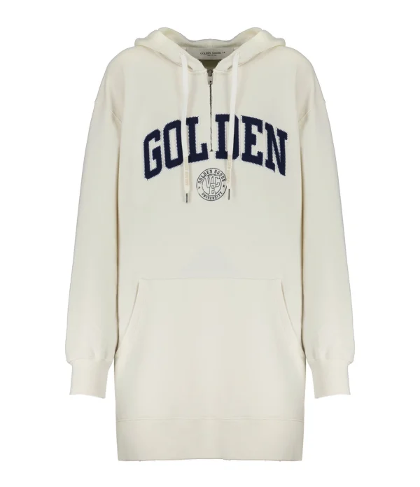 comparez les prix Golden Goose Robe Hoodie Journey Coton Blanc 1