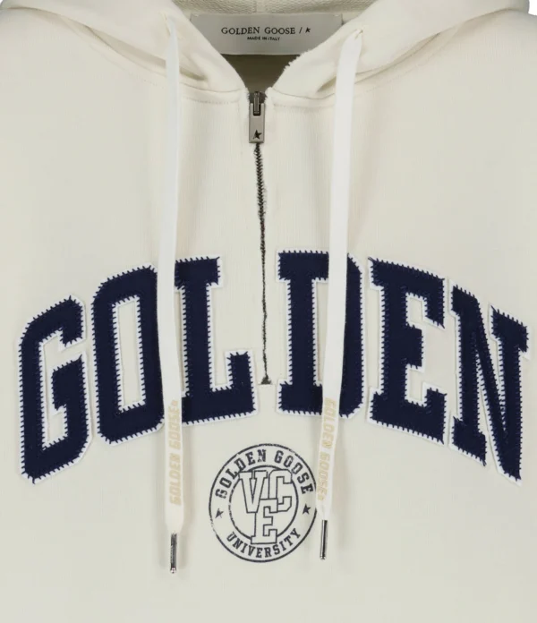 comparez les prix Golden Goose Robe Hoodie Journey Coton Blanc 3