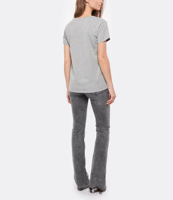 Paris Tee-shirt Lulli Marseille Col V Coton Gris, Collaboration Jeanne Vouland X Lulli 6