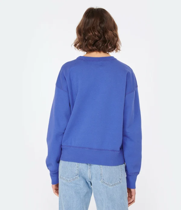 MARANT ÉTOILE Sweatshirt Mobyli Coton Bleu Électrique SOLDES TOUT À 7