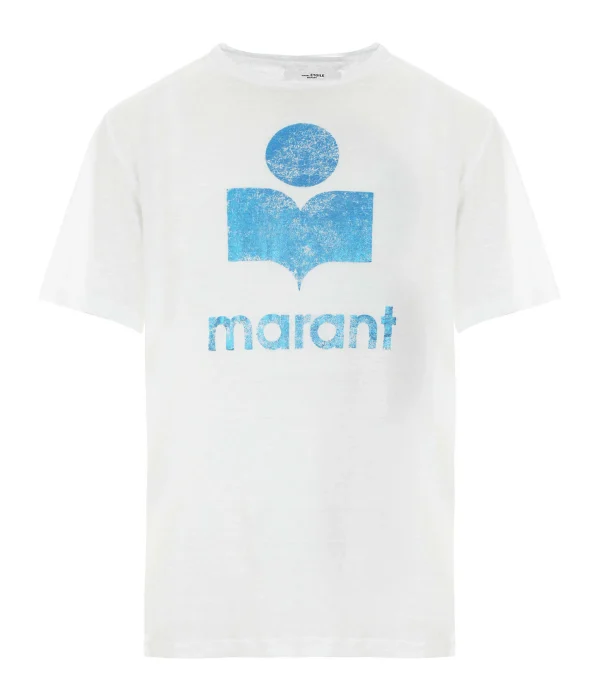 nouveau produit MARANT ÉTOILE Tee-shirt Zewel Lin Blanc Bleu 1