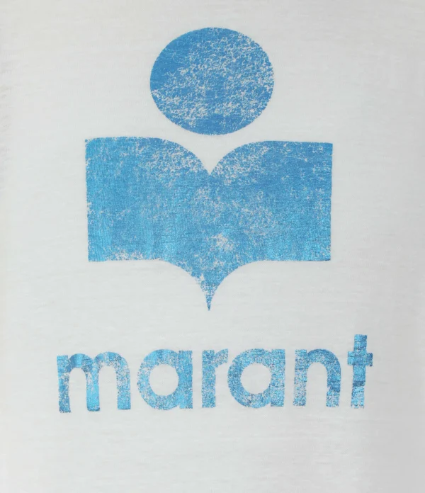 nouveau produit MARANT ÉTOILE Tee-shirt Zewel Lin Blanc Bleu 3