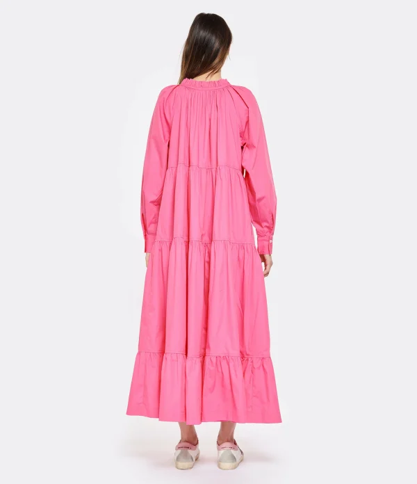 MIRA MIKATI Robe Manches Longues Broderie Coton Rose de garantie authentique 4