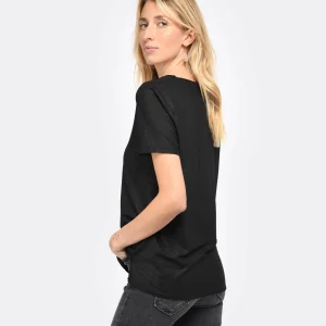 mode pas chere MAJESTIC FILATURES Tee-shirt Col V Noir 15