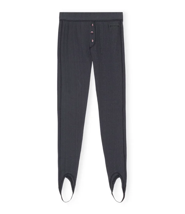 Officielle Ganni Legging Noir Phantom 1