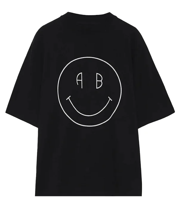 Paiement sécurisé ANINE BING Tee-shirt Avi Smiley Coton Organique Noir 1