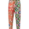 destockage PIERRE-LOUIS MASCIA Pantalon Aloe Soie Imprimé Rouge Vert 20