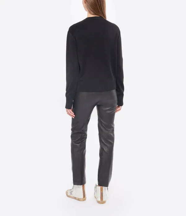 qualité d’originales AMI Paris Pull Ami De Cœur Laine Noir 6