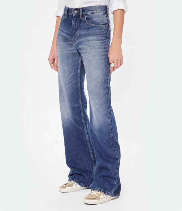 AMI Paris Jean Boyfriend Coton Denim Bleu Usé acheter 5