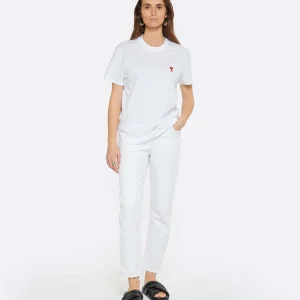 Vente AMI Paris Tee-shirt Unisexe Ami De Cœur Coton Biologique Blanc 14