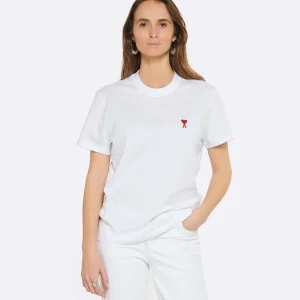 Vente AMI Paris Tee-shirt Unisexe Ami De Cœur Coton Biologique Blanc 10