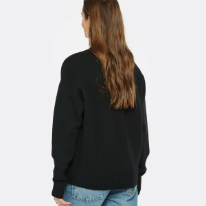 AMI Paris Pull Unisexe Oversize Ami De Cœur Col Rond Laine Noir Rouge livraison la plus rapide 14