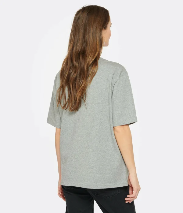 grande promotion AMI Paris Tee-shirt Unisexe Ami De Cœur Coton Biologique Gris Chiné Rouge 5