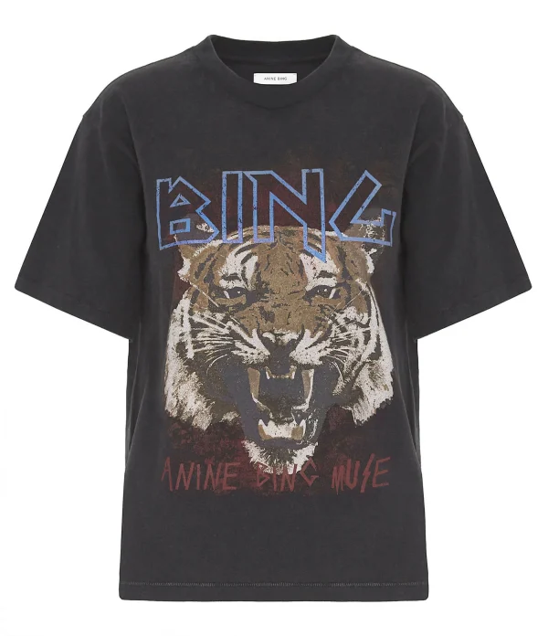 en ligne vente ANINE BING Tee-shirt Tiger Coton Organique Gris Délavé 1