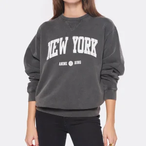 boutiqued en ligne ANINE BING Sweatshirt Ramona NY Coton Organique Noir Délavé 8