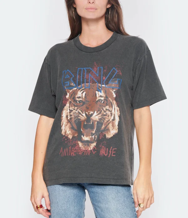 en ligne vente ANINE BING Tee-shirt Tiger Coton Organique Gris Délavé 3