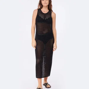 en vente ANINE BING Robe Veronica Coton Crochet Noir 7