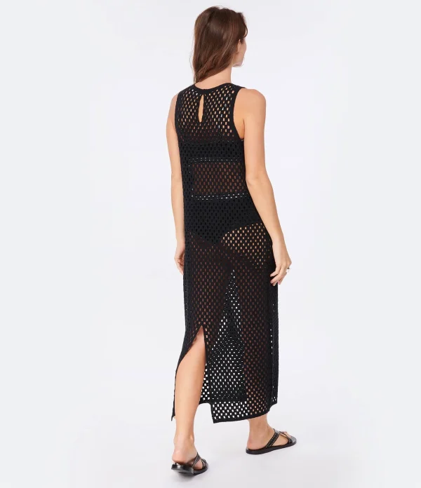 en vente ANINE BING Robe Veronica Coton Crochet Noir 4