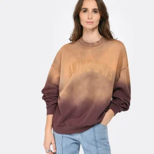 ANINE BING Sweatshirt Harvey Coton Marron Délavé Pas Cher soldes France 10