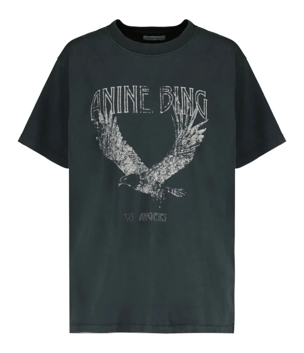 Retour gratuit en magasin. ANINE BING Tee-shirt Lili Coton Organique Gris Délavé 1