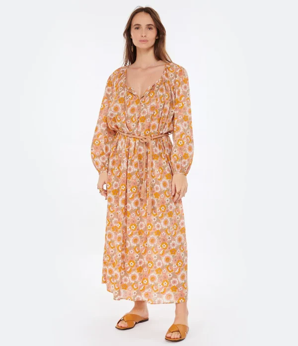 ANTIK BATIK Robe Longue Blossom Rouille site soldes 4