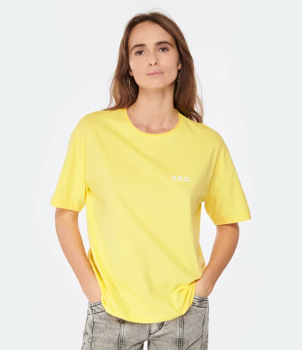 A.P.C. Tee-shirt Karol Coton Jaune prix le plus bas 4