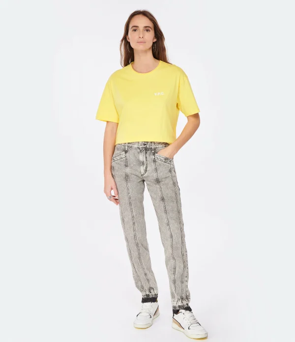 A.P.C. Tee-shirt Karol Coton Jaune prix le plus bas 6