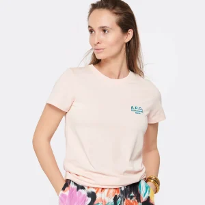 soldes A.P.C. Tee-Shirt New Denise Coton Rose Pâle 11