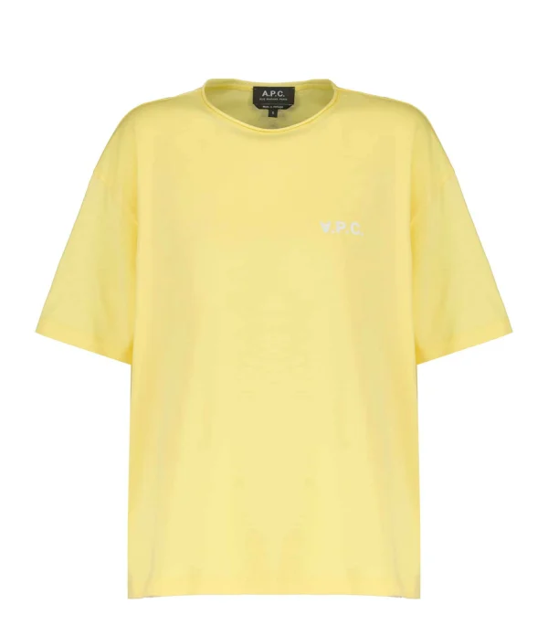 A.P.C. Tee-shirt Karol Coton Jaune prix le plus bas 1