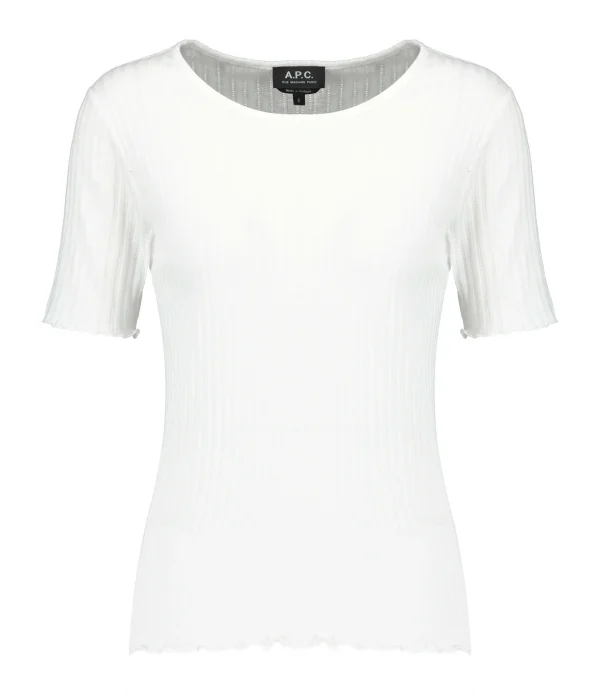 de garantie authentique A.P.C. Top Elena Coton Blanc 1