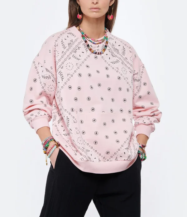 vente pas cher ARIZONA LOVE Sweatshirt Coton Bandana Rose 4